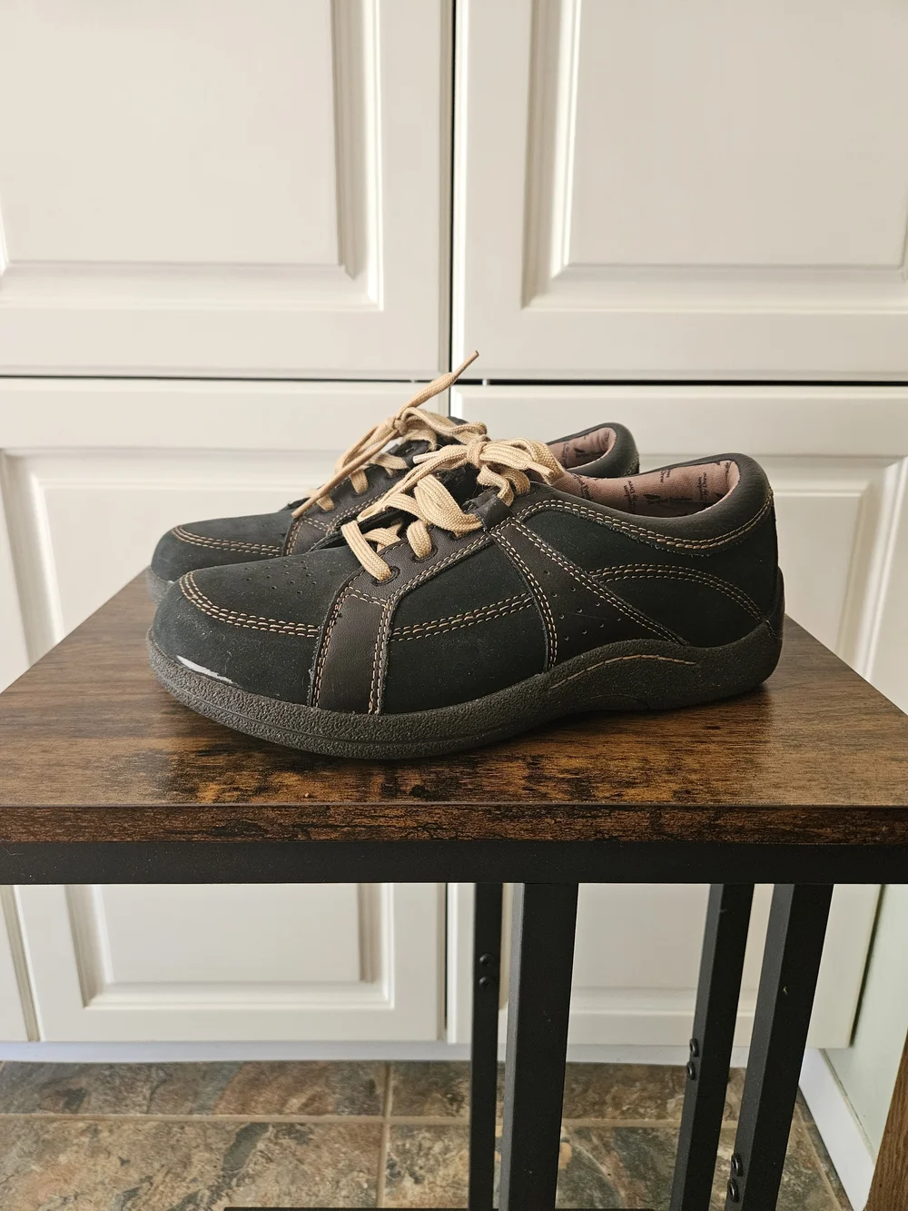 Barefoot Freedom Wide Geneva Black Brown Suede Comfort Sneakers Neutral Normcore